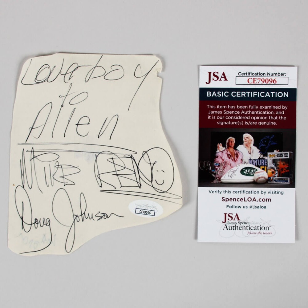 Doug Johnson & Mike Reno Signed Cut Loverboy - COA JSA