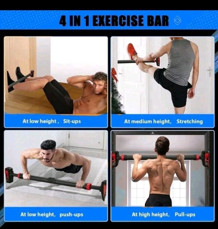 Pull Up Bar for Doorway w/ Level, Adjustable, 440lb Capacity