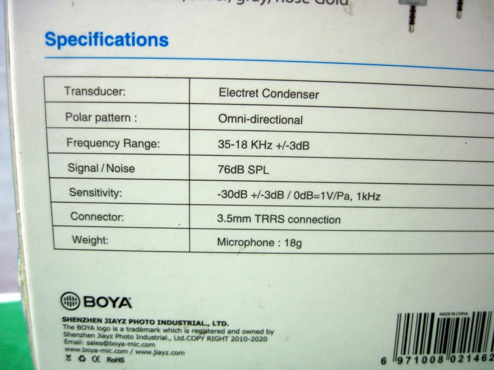 Boya Smartphone Condenser Microphone BY-A100