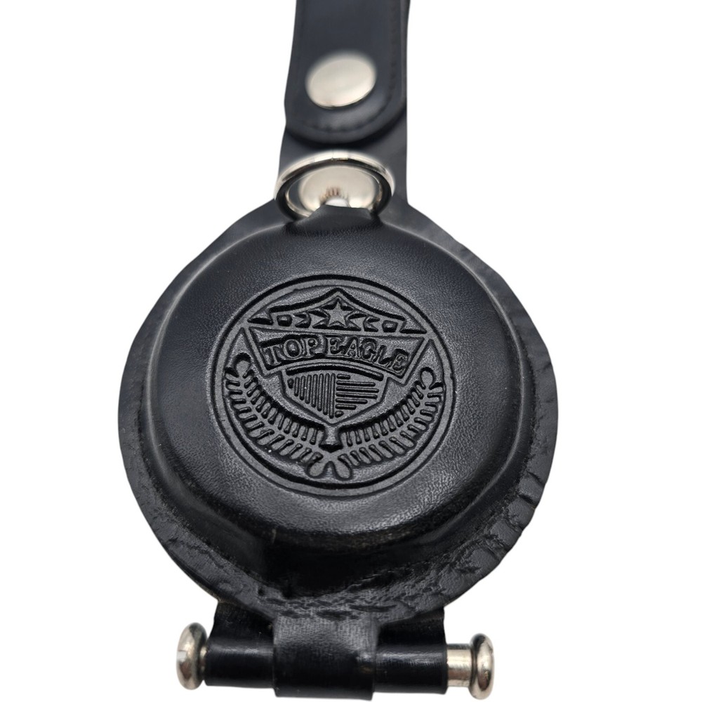 Top Eagle Swiss Pocket Watch Black Leather Untested