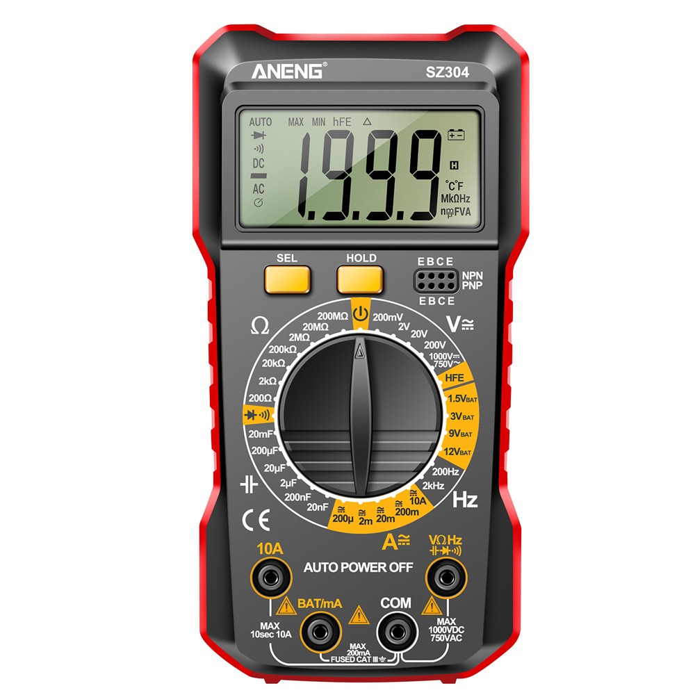 Digital Multimeter Voltmeter AC DC Volt Meter Ohmmeter Auto Range Tester Meter
