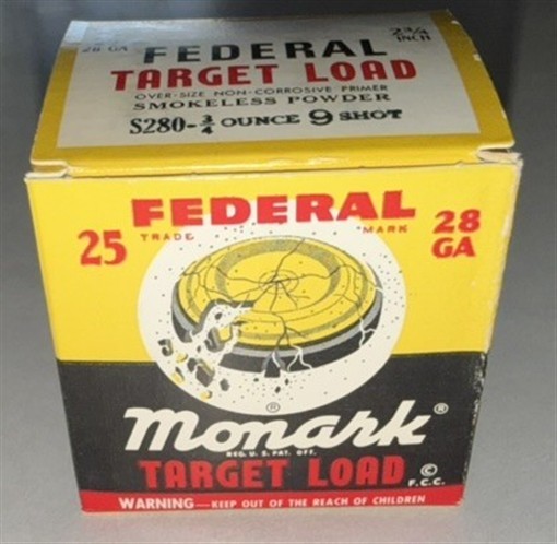 Federal 28 Gauge Target Load shotgun shell box Clay Target Box Empty Box