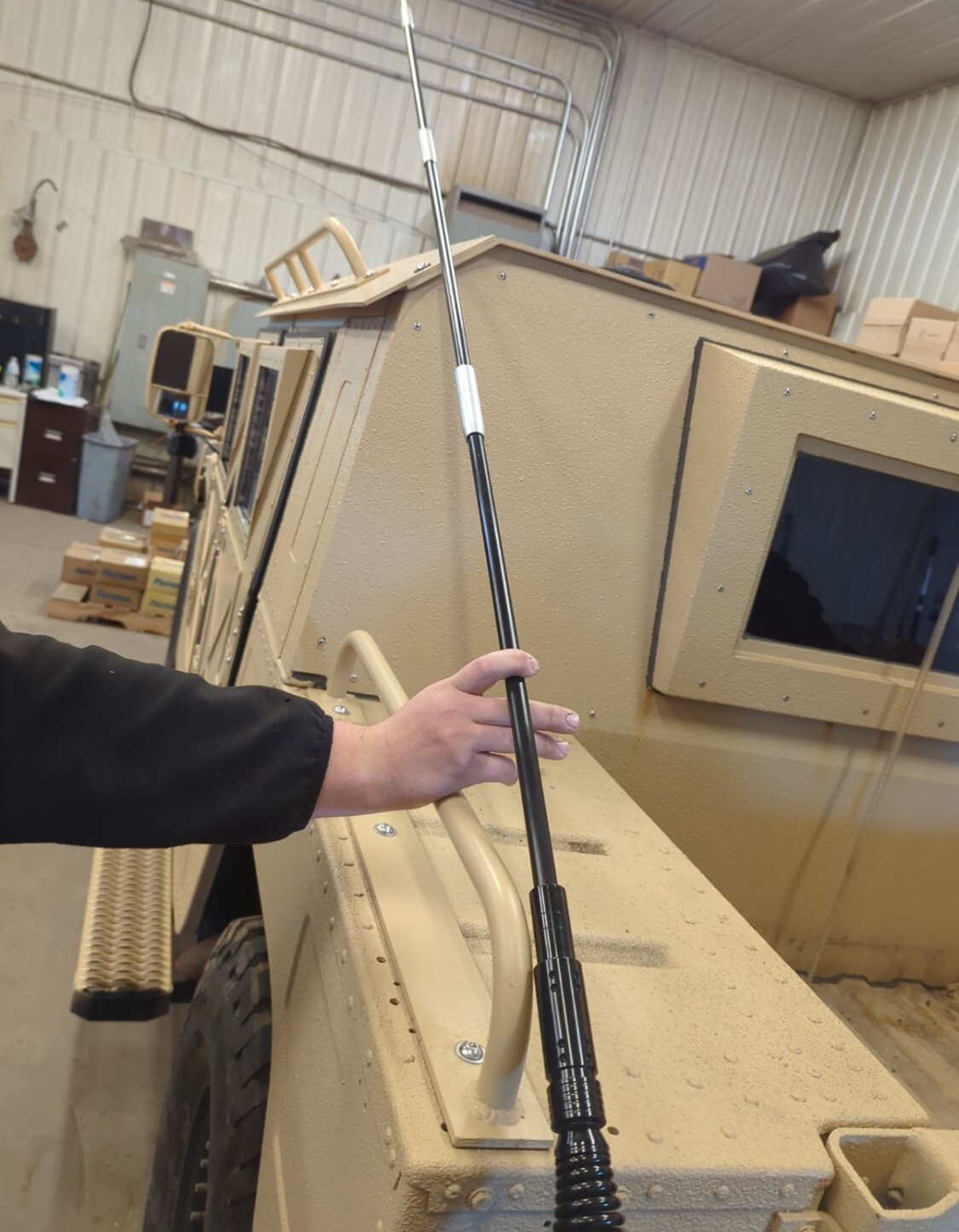 Dual Lighted Military Antennas Base & Mounting Brackets Not OEM Fits HUMVEE