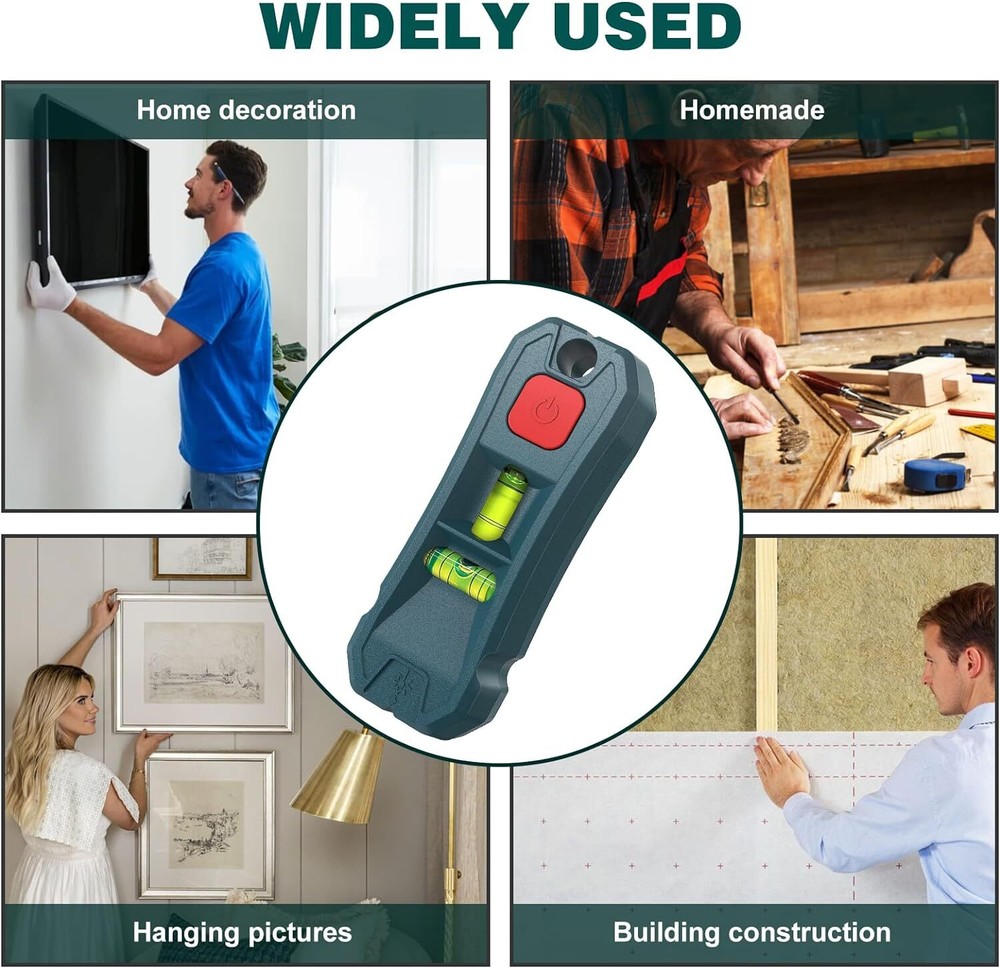 Magnetic Stud Finder with Laser Level Horizontal,Vertical Bubble Stud FinderTool