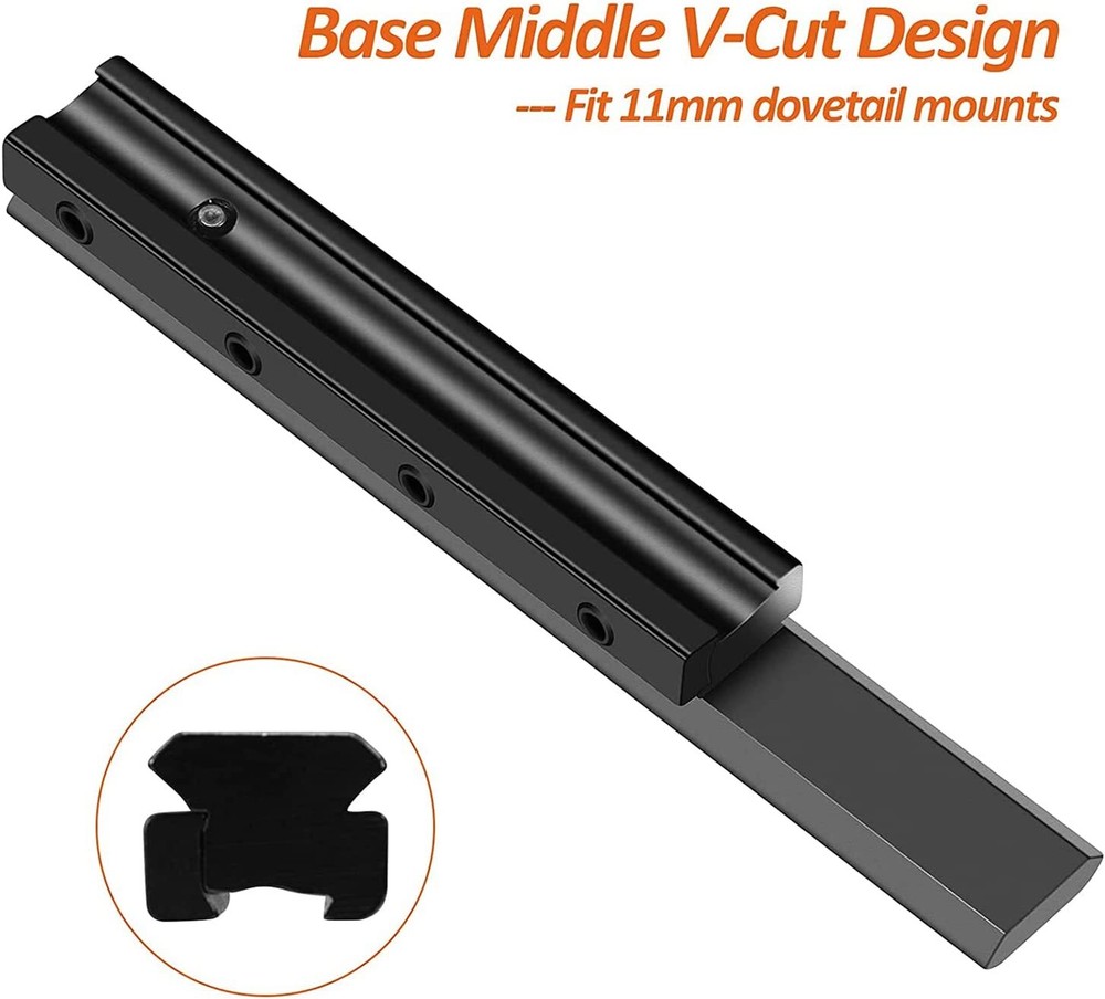 155mm Extended Flat Scope Mount Base Riser 20mm Weaver Picatinny Rail Mount