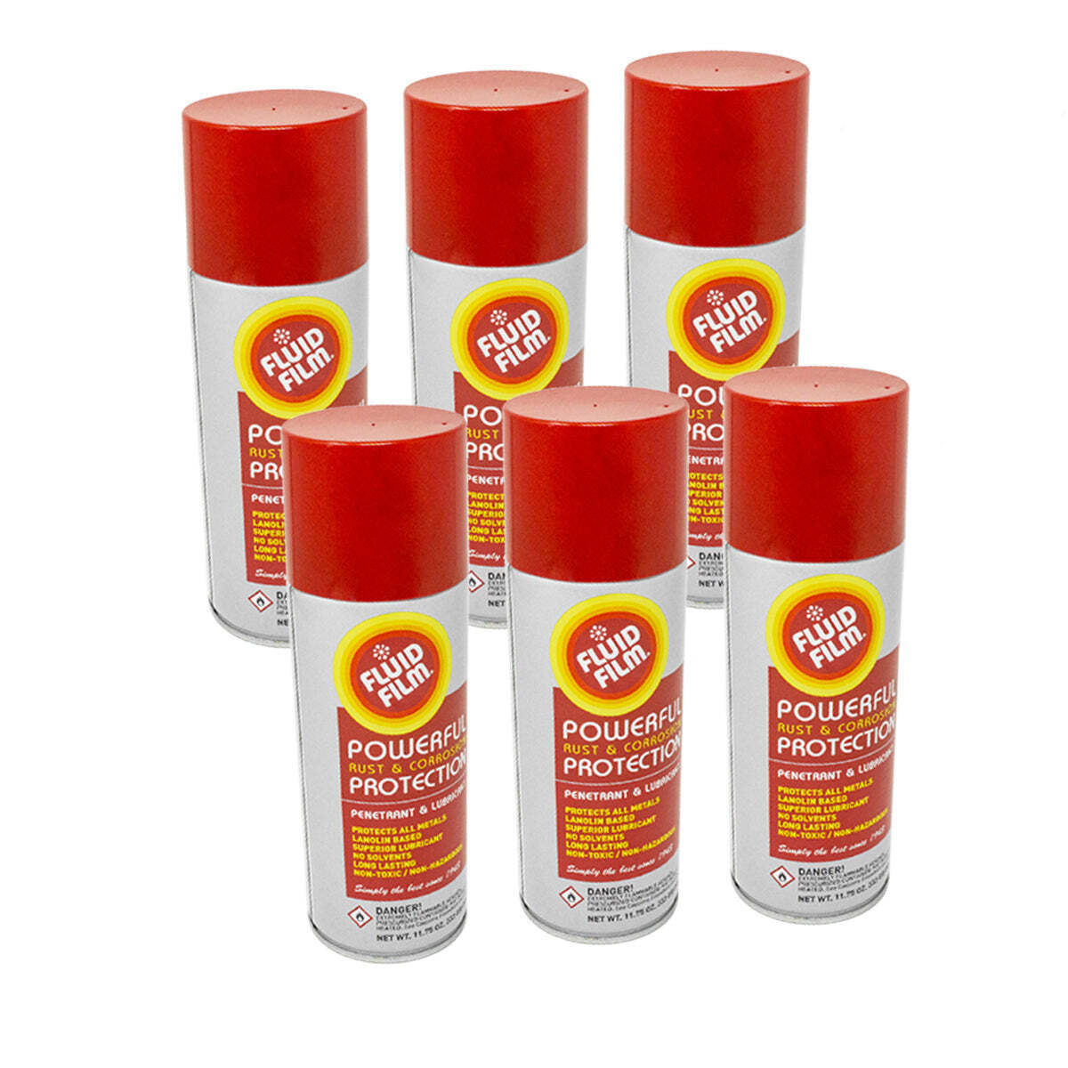 6PK Fluid Film 11.75oz Rust & Corrosion Protection Prevention Aerosol Lubricant