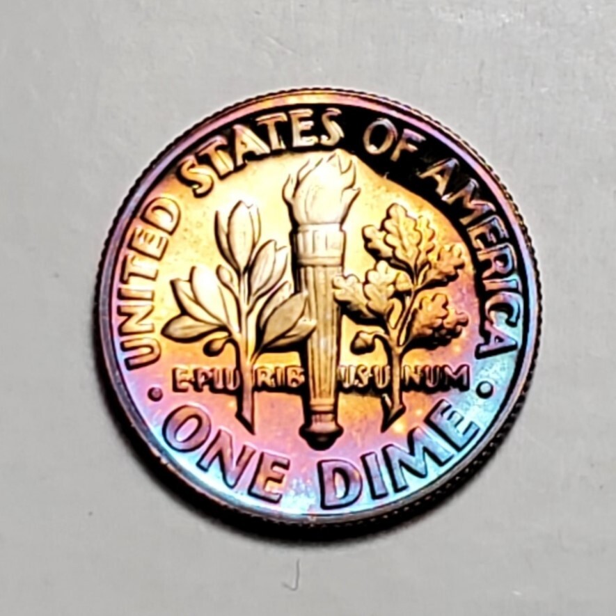TONED 1985 S ROOSEVELT DIME PROOF UNC #C5429