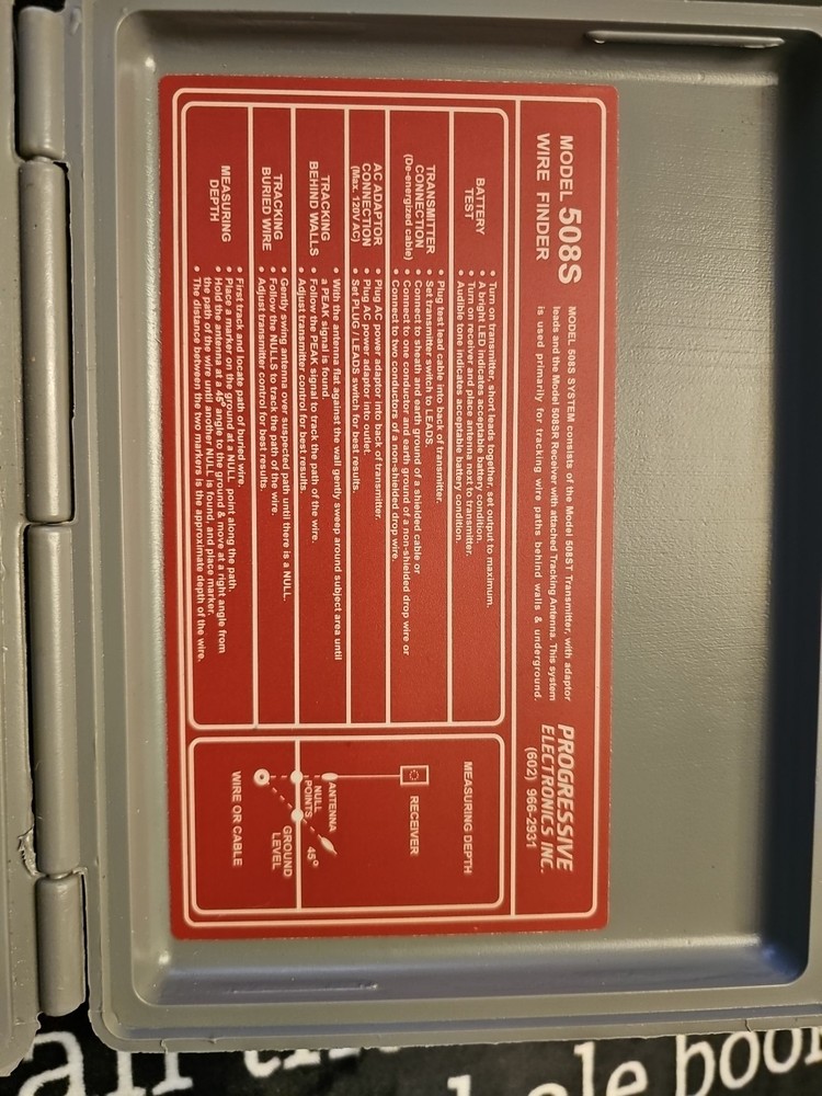 Progressive Electronics Inc, Model 508S The Wire Finder Wire Locating System