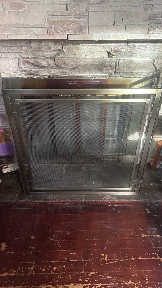 Aged- Brass Fireplace Screen