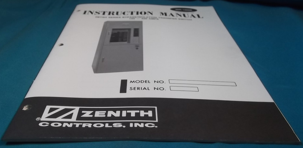 ZENITH ZBTSH BYPASS ISOLATION TRANSFER SWITCH OPERATION & MAINTENANCE MANUAL