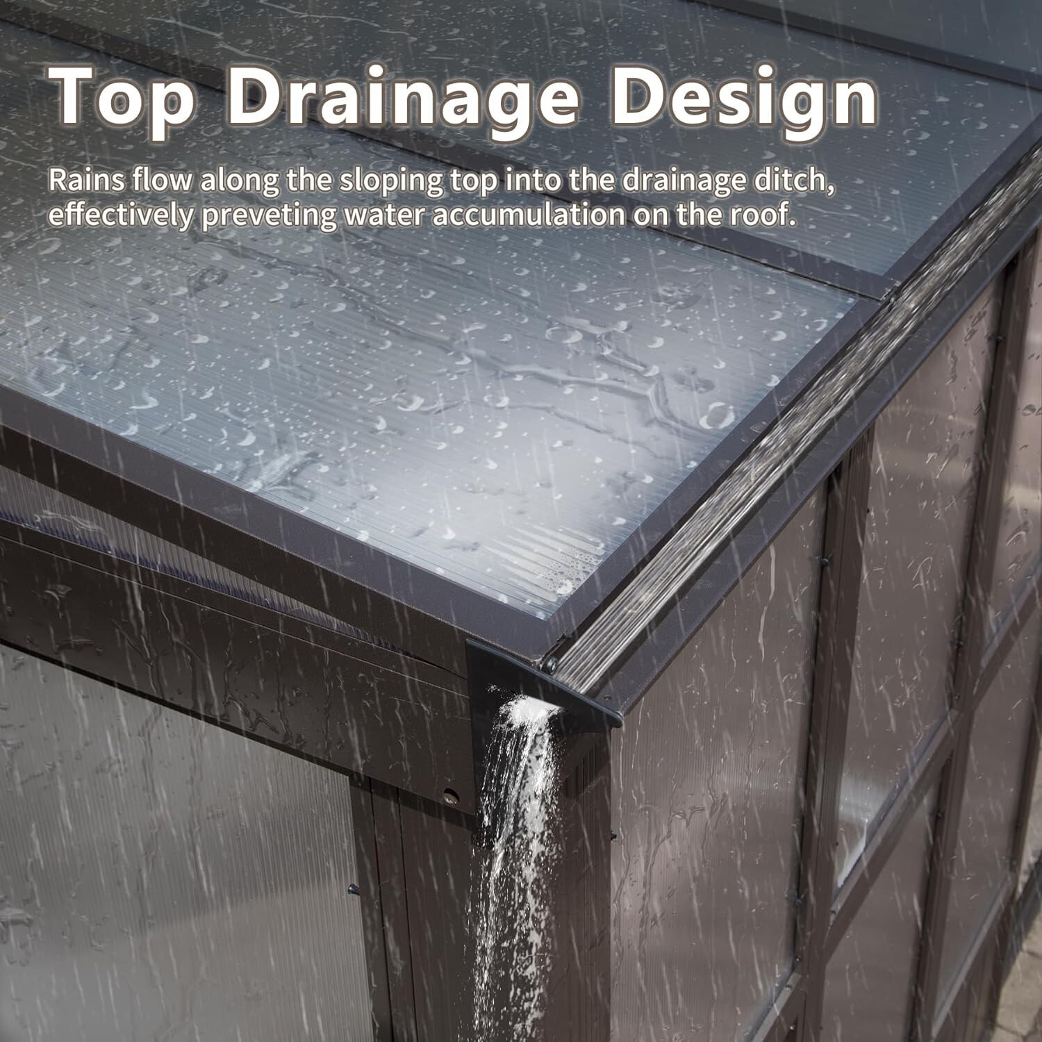 Domi Outdoor 12x16FT Wall Mounted Sunroom with PC Roof & Lockable Sliding Doors