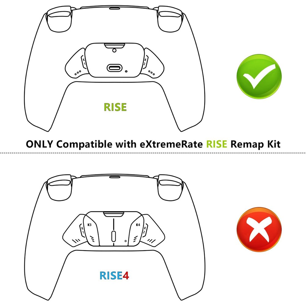 Replacement Redesigned K1 K2 Back Button Solid Black for PS5 RISE Remap Kit