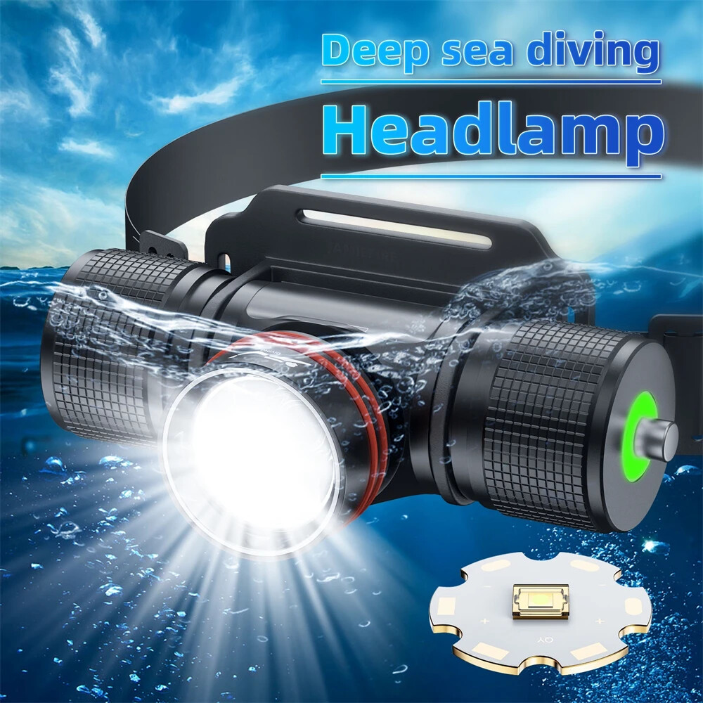 LED Diving Headlamp Scuba Dive Head Flashlight Underwater Diving Headlight