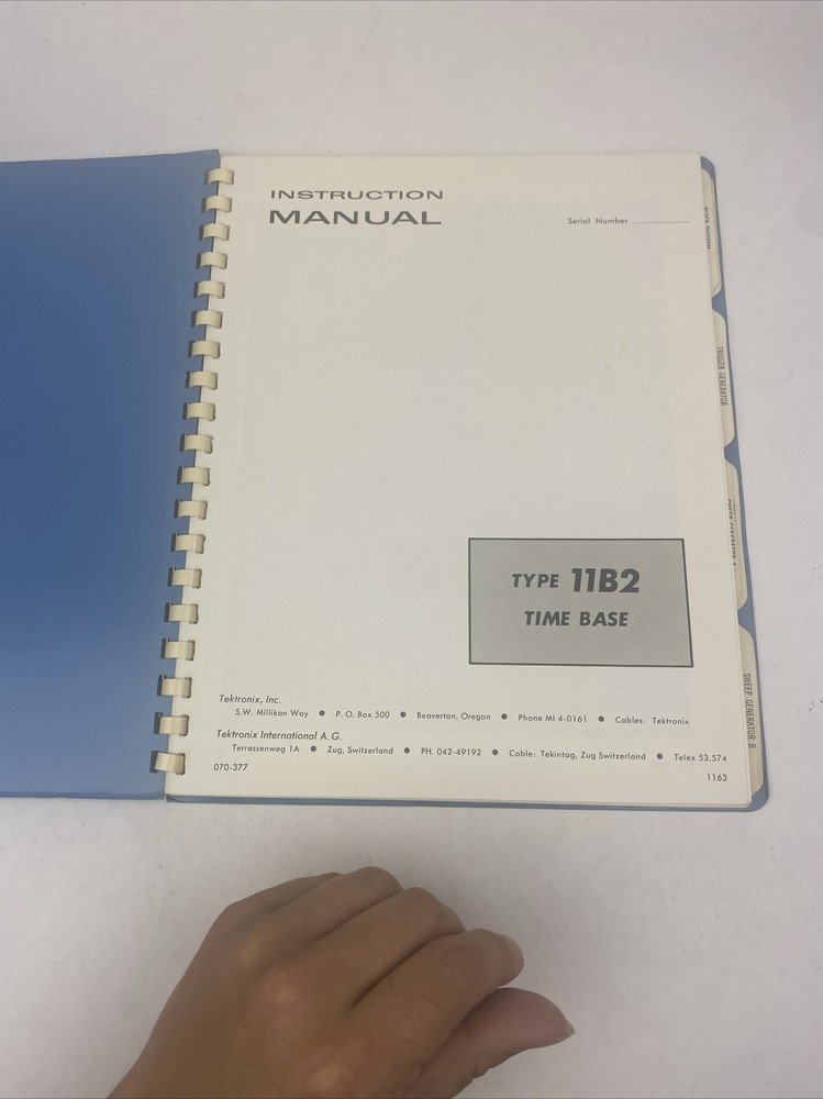 Tektronix Instruction Manual Type 11B2 Time Base