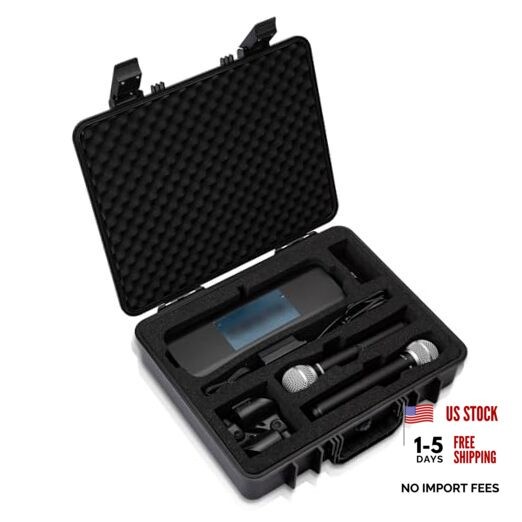 Wireless Mic Case - Hard Shell Case Compatible with Shure