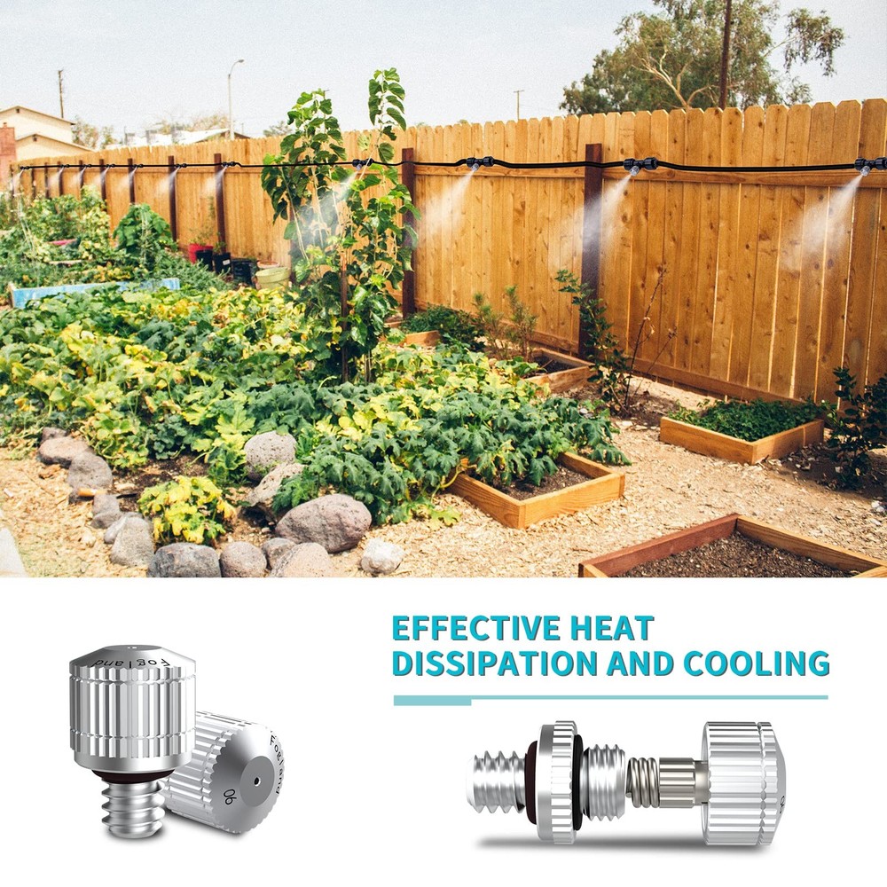 Misting Nozzles for Cooling System:35pcs Clogging-Prevent Cleanable Stainless...