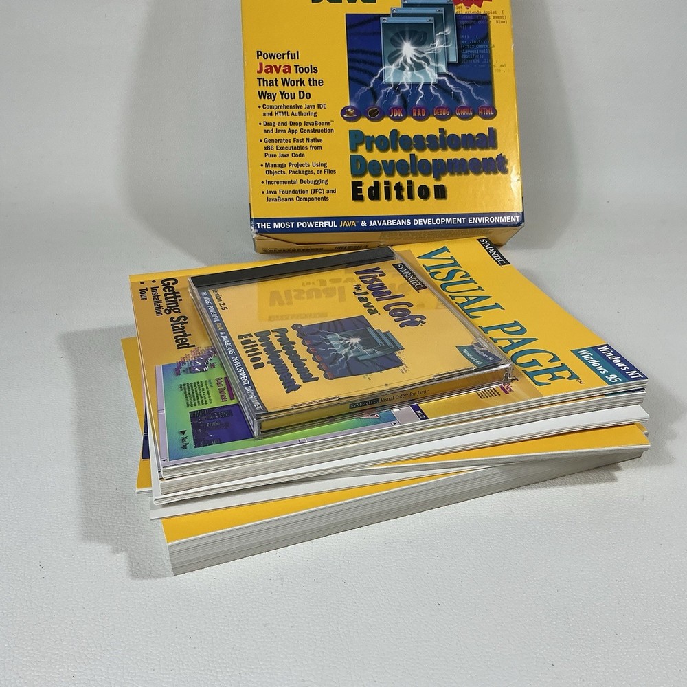 Visual Cafe 2.5 Professional Development + Manual PC CD create Java Windows 95