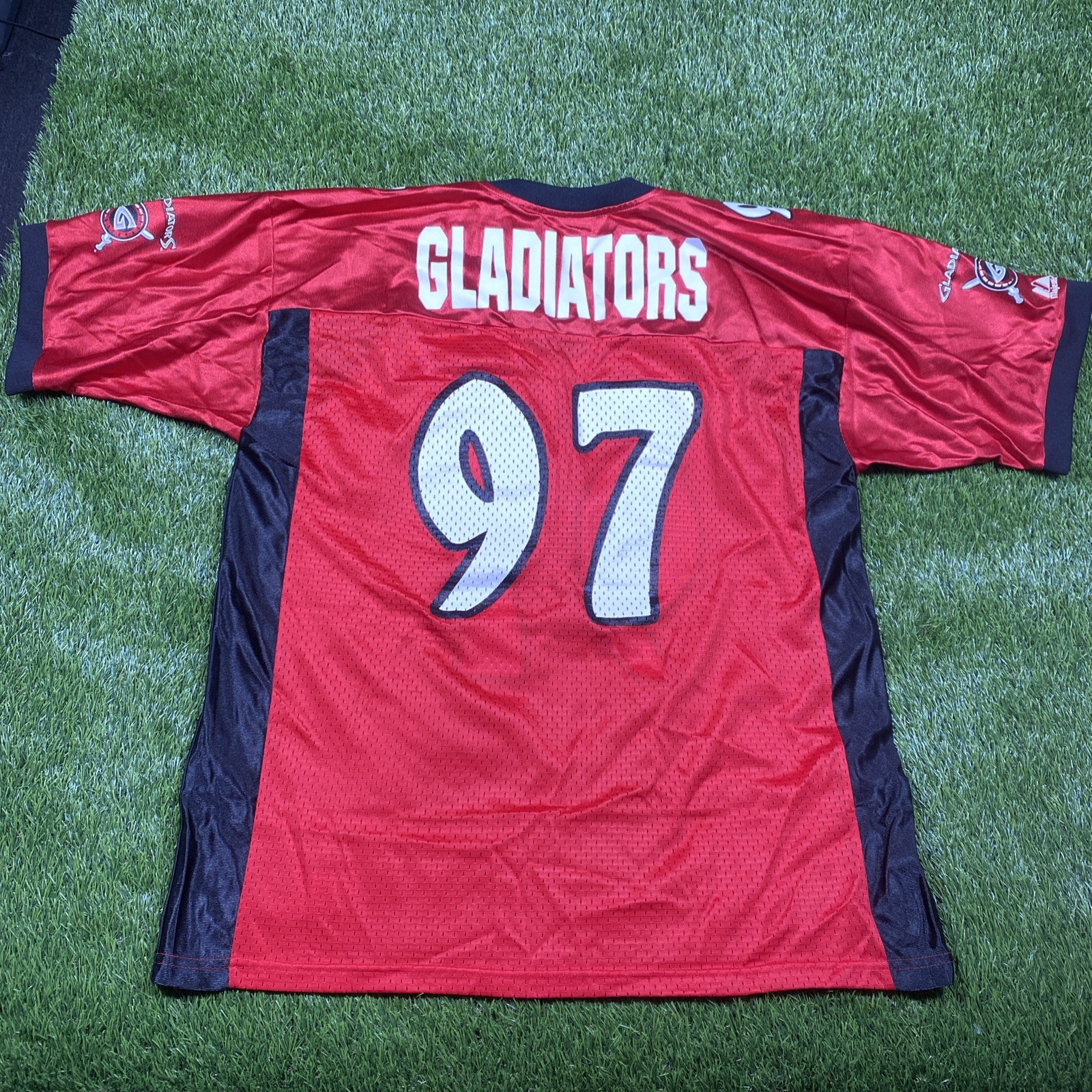 Las Vegas Gladiators Arena Football Jersey Mens Large Red #97 Majestic