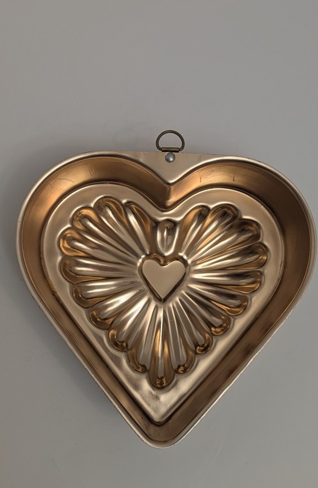 Two Small Heart-shaped Metal Bakeware Pans/Mold