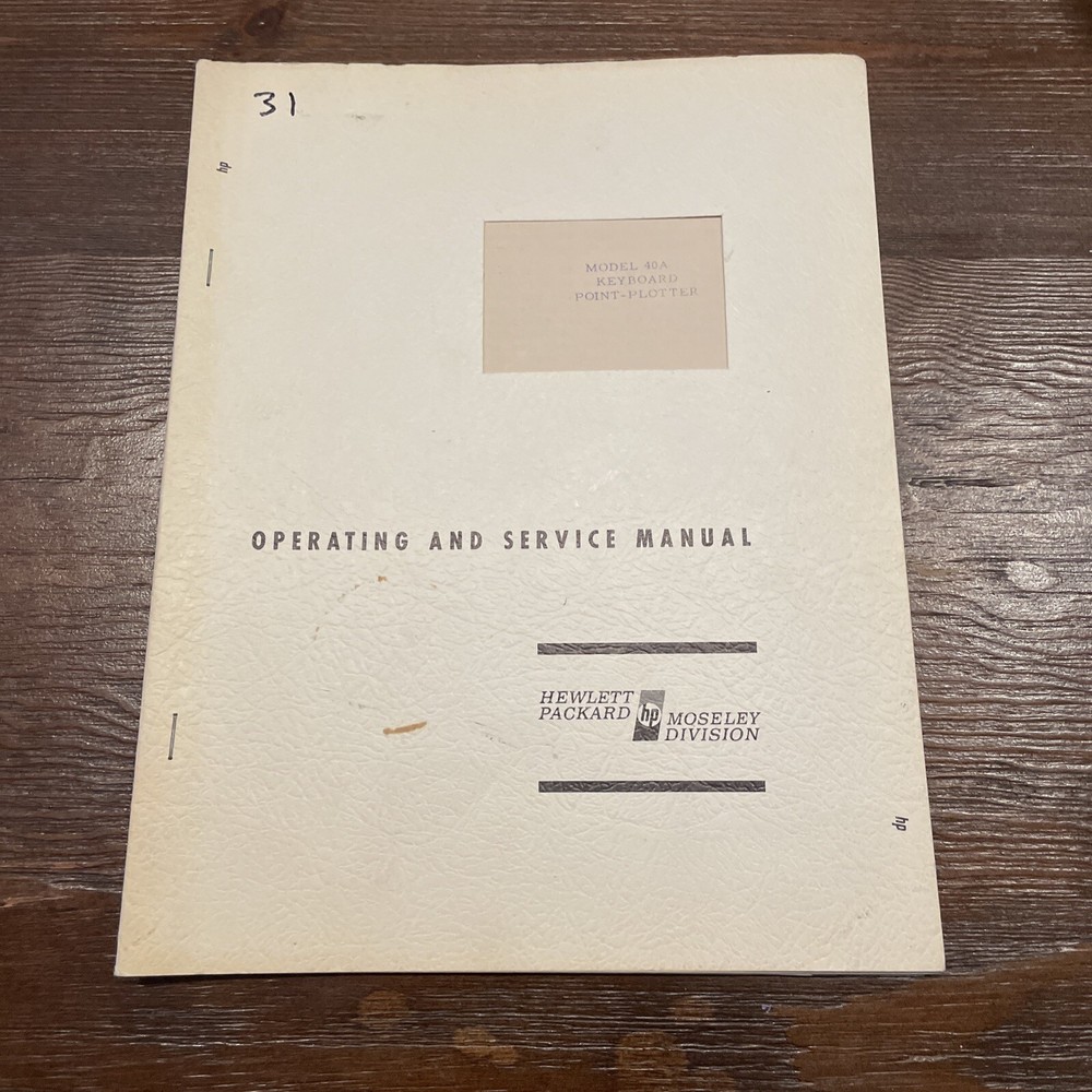HP 40A Keyboard Point-Plotter Operating & Service Manual 1956