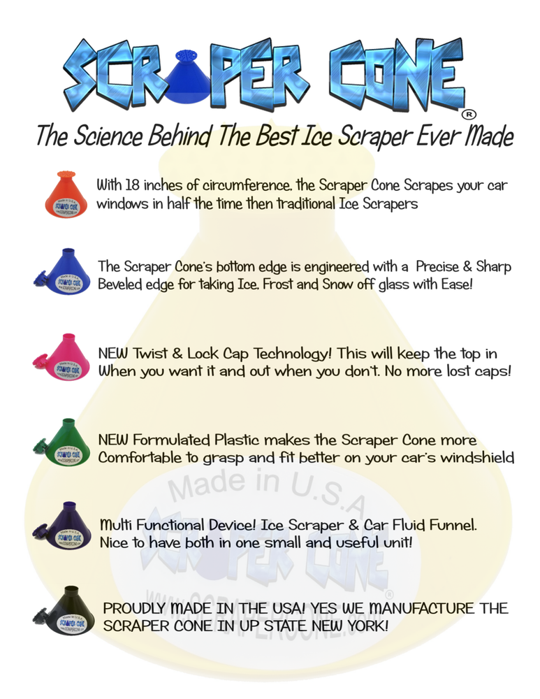 SCRAPER CONE®️ The Original Ice Scraper US Flag Special Addition Ice Scraper