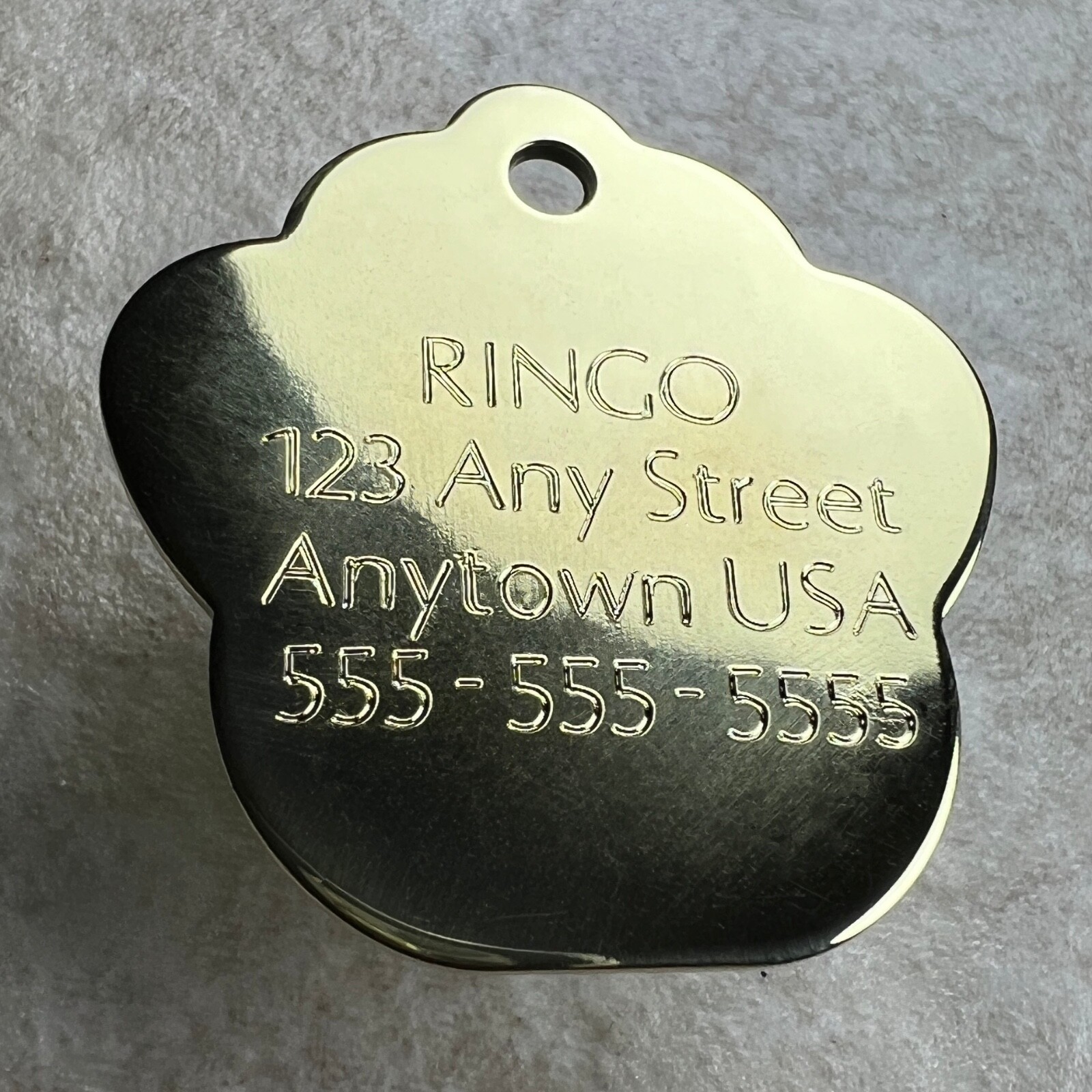 Custom Engraved Dog Tags Personalized Dog Collar Pet Tags Engraved ID BRASS PAW