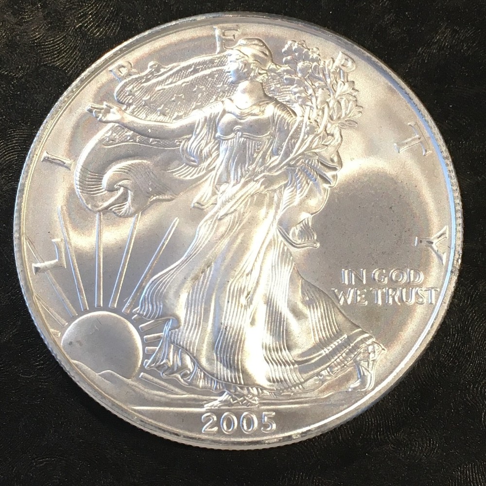 2005 Uncirculated American Silver Eagle US Mint Issue 1oz Pure Silver #o492
