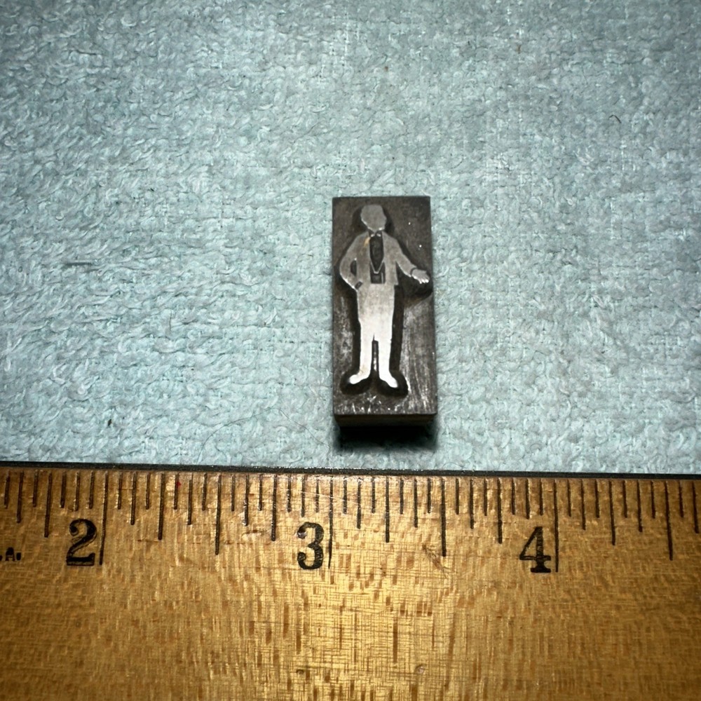 Printing Block “ Man With Bowtie ”  Lead Block