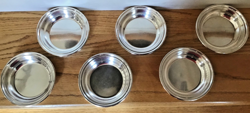 Six (6) GLADWIN LTD. "EMBASSY" Hard Soldered Bowls ~~ 5.5" Diameter