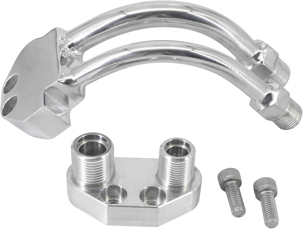 A/C Compressor Curved Manifold w/Adapter Fitting Compatible with Sanden...