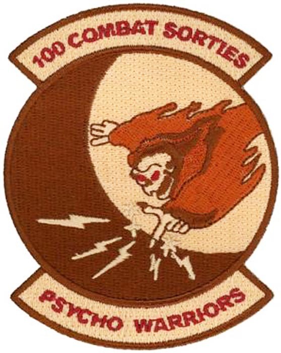 USAF 193d SPECIAL OPERATIONS SQ.- 100 COMBAT SORTIES - PSYCHO WARRIORS - PATCH