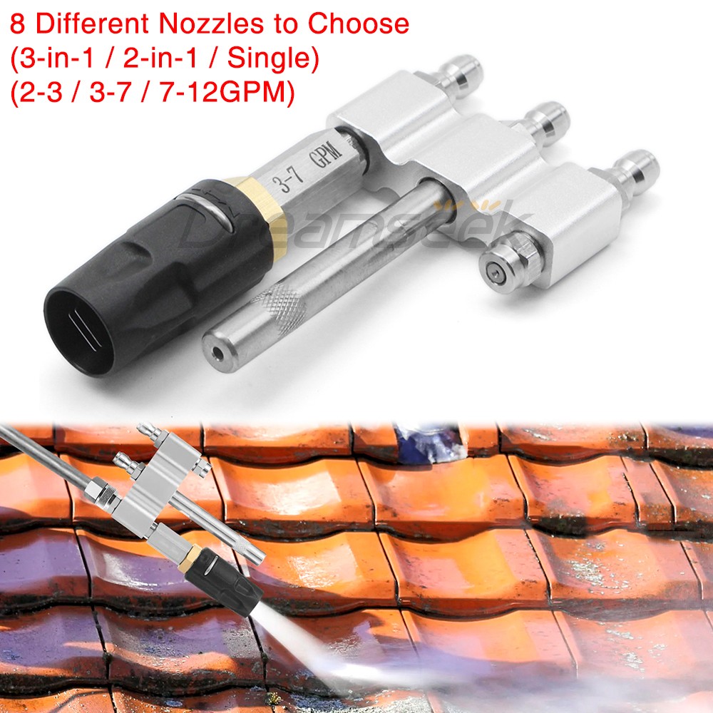 Pressure Washer Long Range Nozzle 1/4" Chemical Shooter 2-12GPM Tip Adjustable