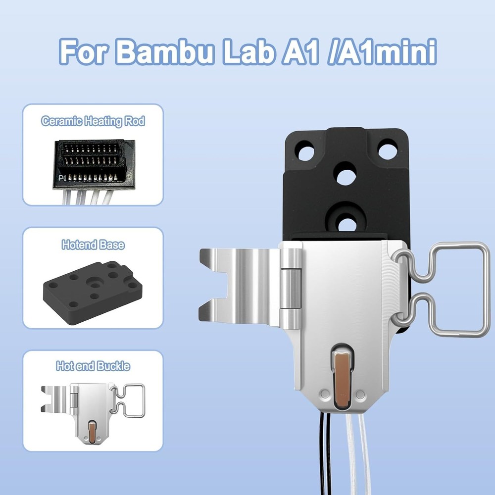 Upgraded Hotend Heating Assembly Kit Compatible with Bambu Lab A1/A1 Mini 3D ...