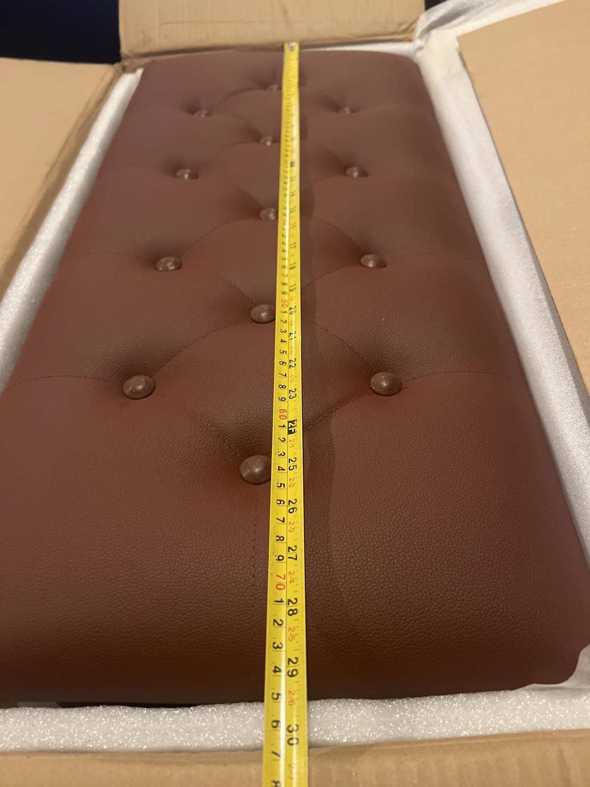 Bonnlo Brown Tufted Duet Piano Storage Bench Stool - Open Box