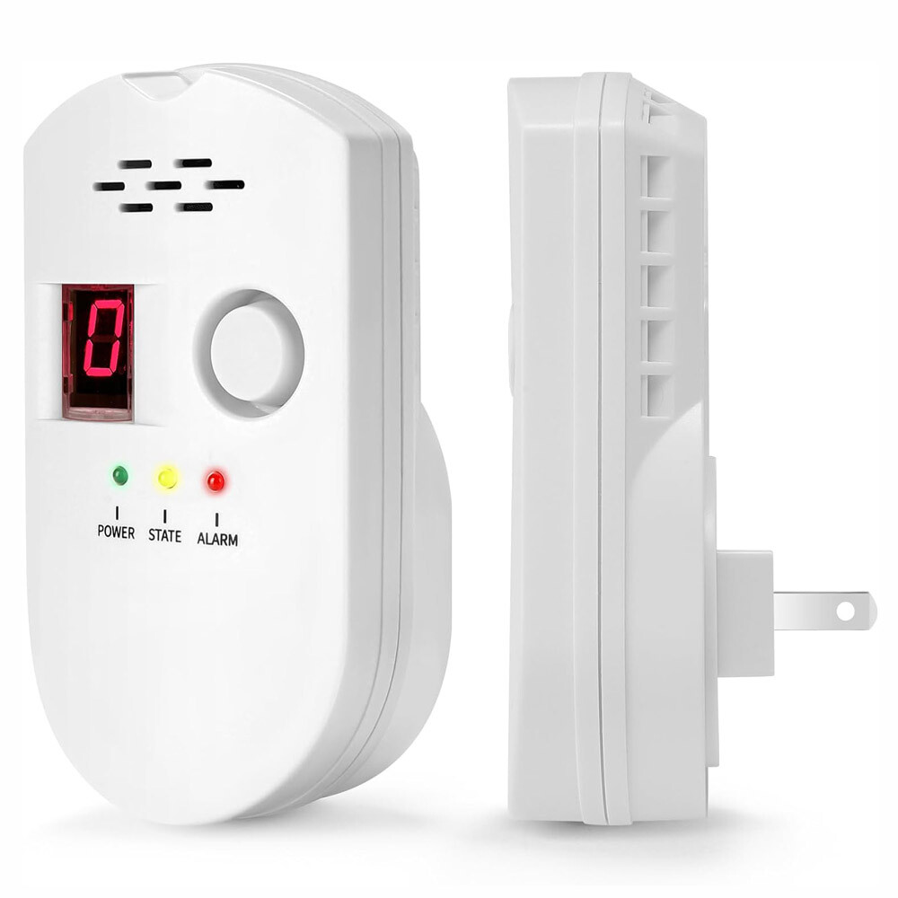 2PC Digital Gas Leak Detector Alarm Sensor Propane Butane Methane Natural Catch