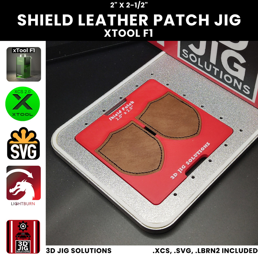 xTool F1 Leather Hat Patch Jig | Shield Shape Laser Engraving Template
