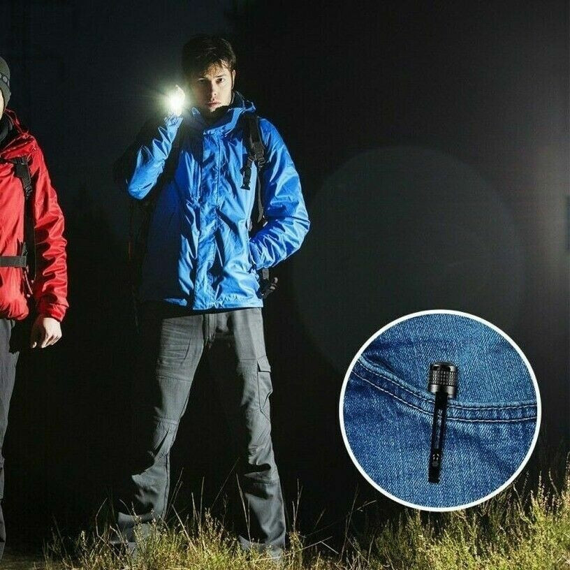 2x 900000LM Tactical Flashlight Small LED Torch Light Mini Super Bright Penlight