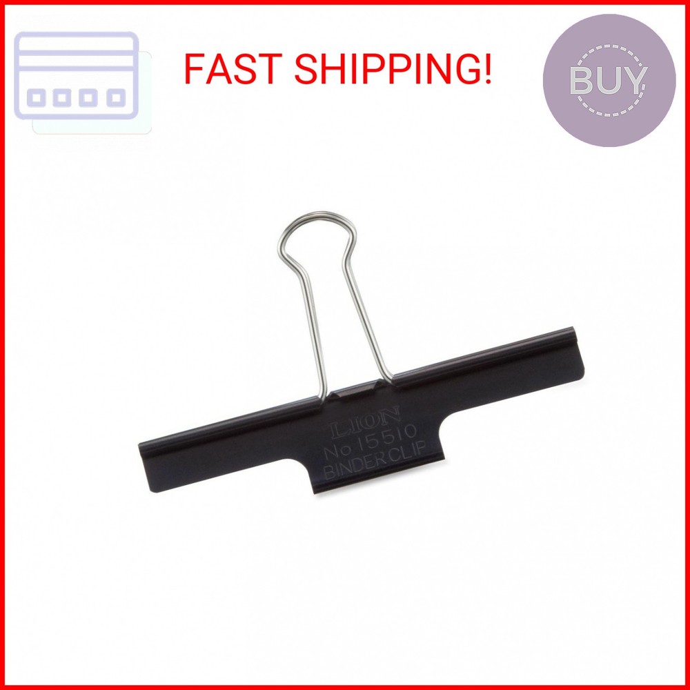 Lion Extra Large Binder Clips, Black, 85-Sheet