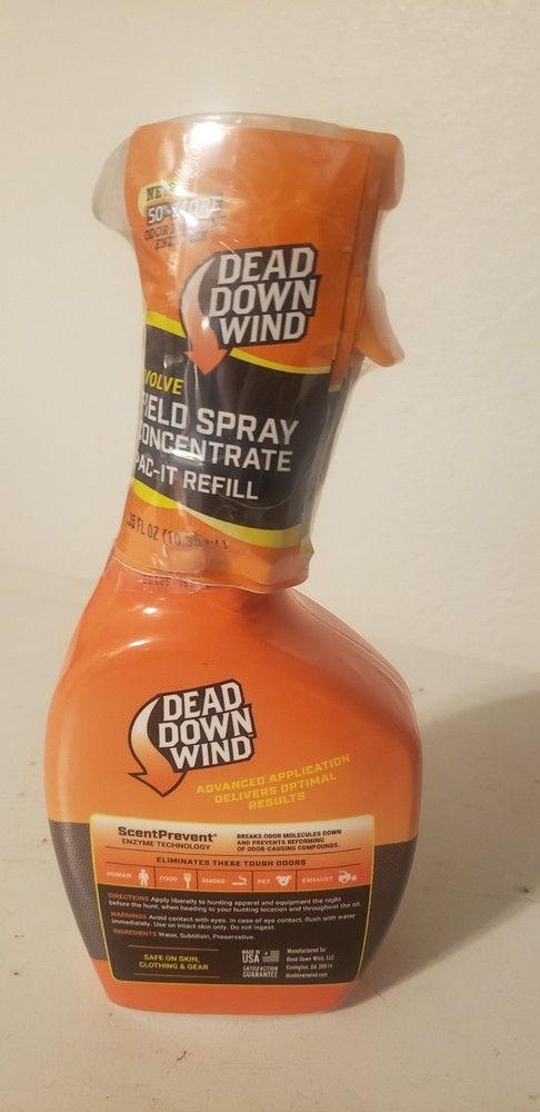 Dead Down Wind Odor Eliminating Unscented 32oz Evolve Field Spray +3 Refills