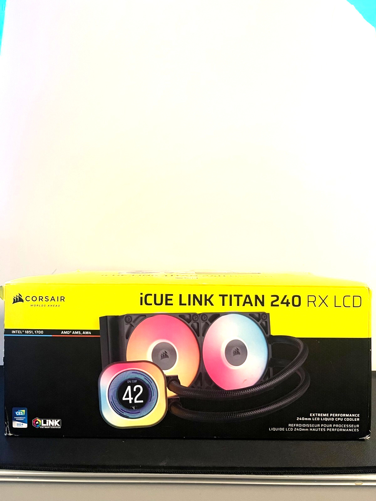 CORSAIR iCUE Link Titan 240 RX LCD Liquid CPU Cooler – 240mm AIO – Black