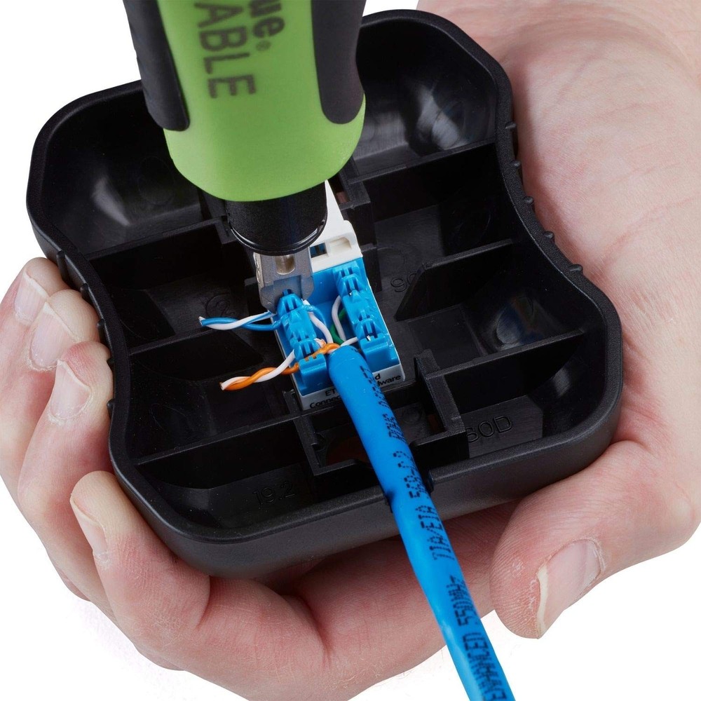trueCABLE Keystone Jack Punch Down Stand, 90 Degree Handheld Black