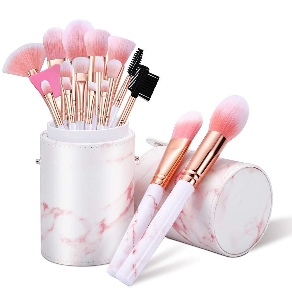 Makeup Brushes Set 16PCS Marble Make up Brushes Foundation Eyeshadow Concealer