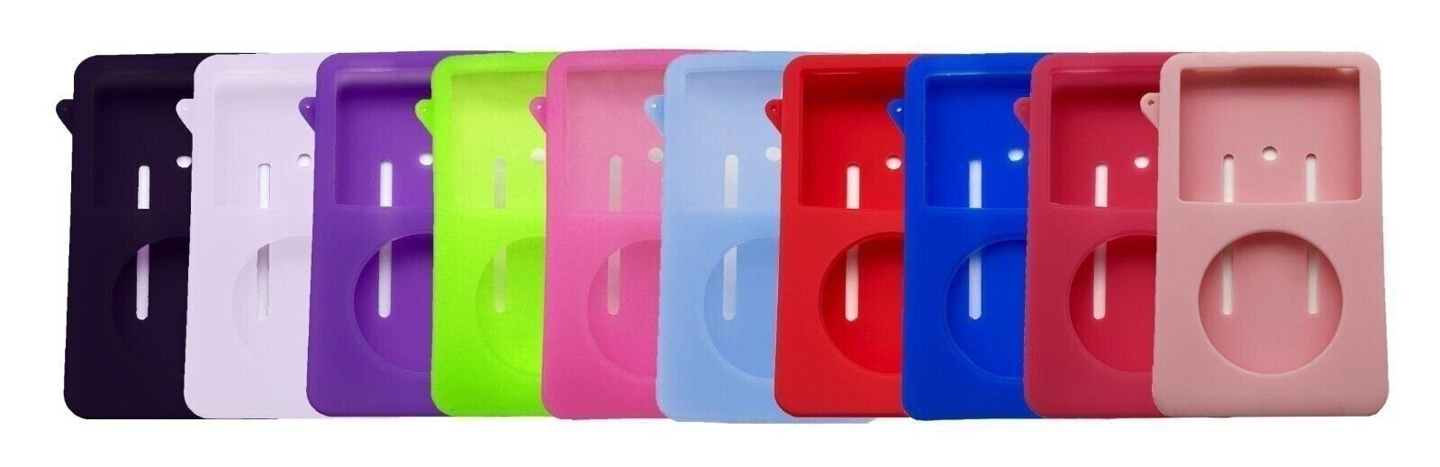 Silicone Case for Apple iPod Classic 5th / 6th / 7th Thick Colors - Black/White