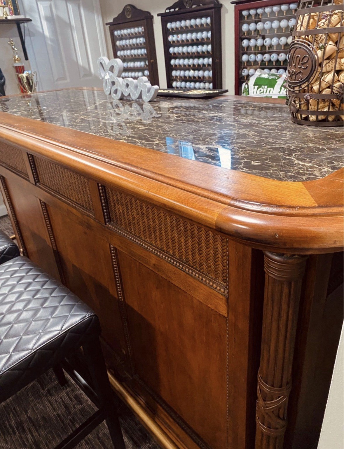 Vintage Bar And Wine Cabinet (chairs not included)