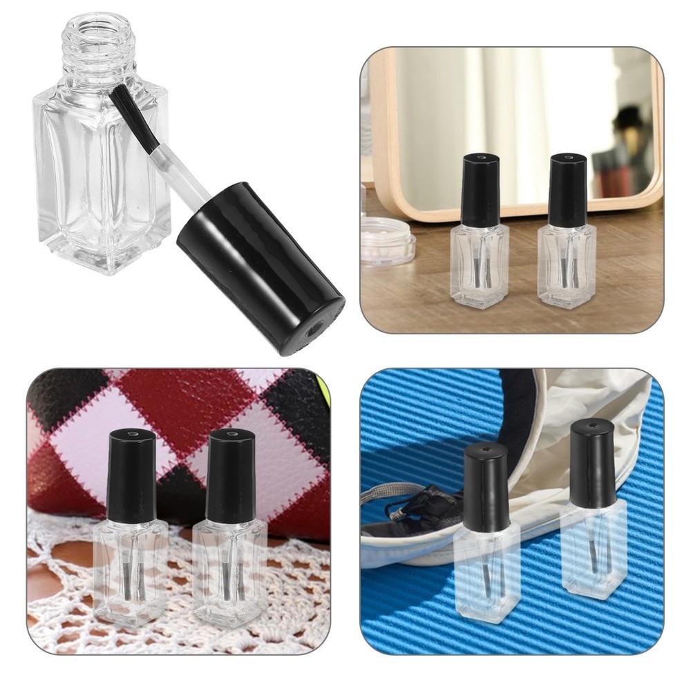 20 Pcs Refillable Transparent 5ml Nail Polish Bottles Empty Container