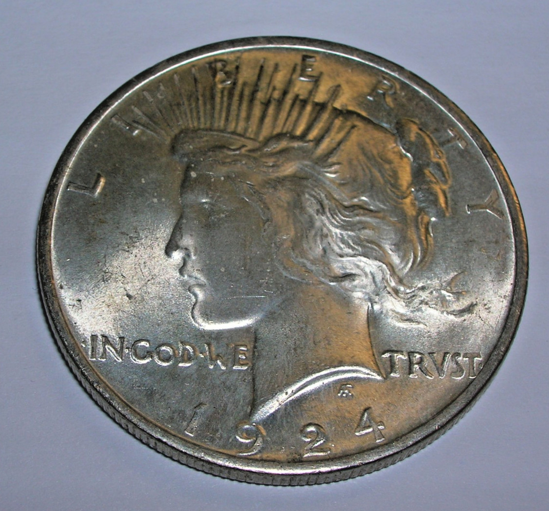 1924 P Peace 90% Silver Dollar