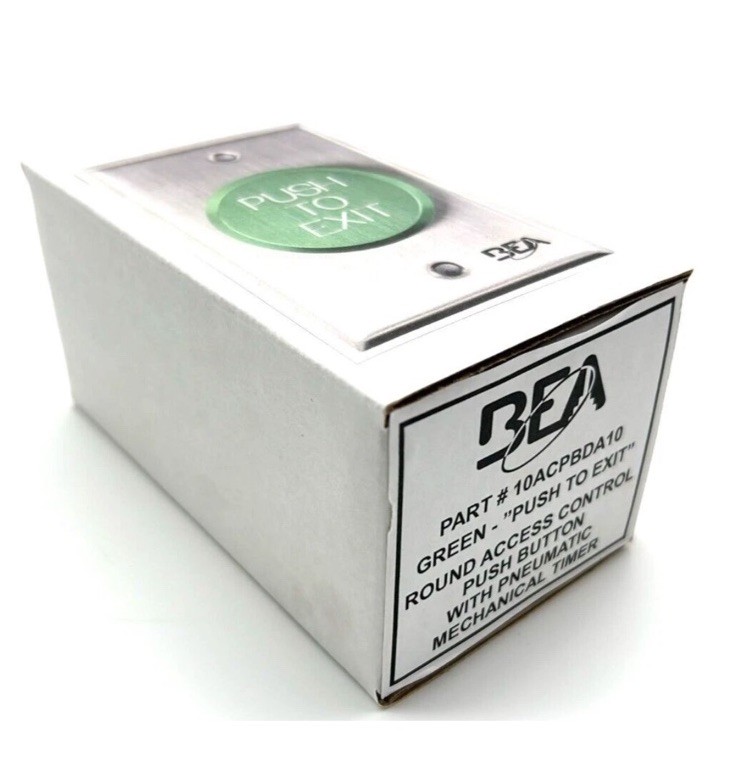BEA 10ACPBDA10 Push Button, Green Push to Exit text With Pneumatic Timer