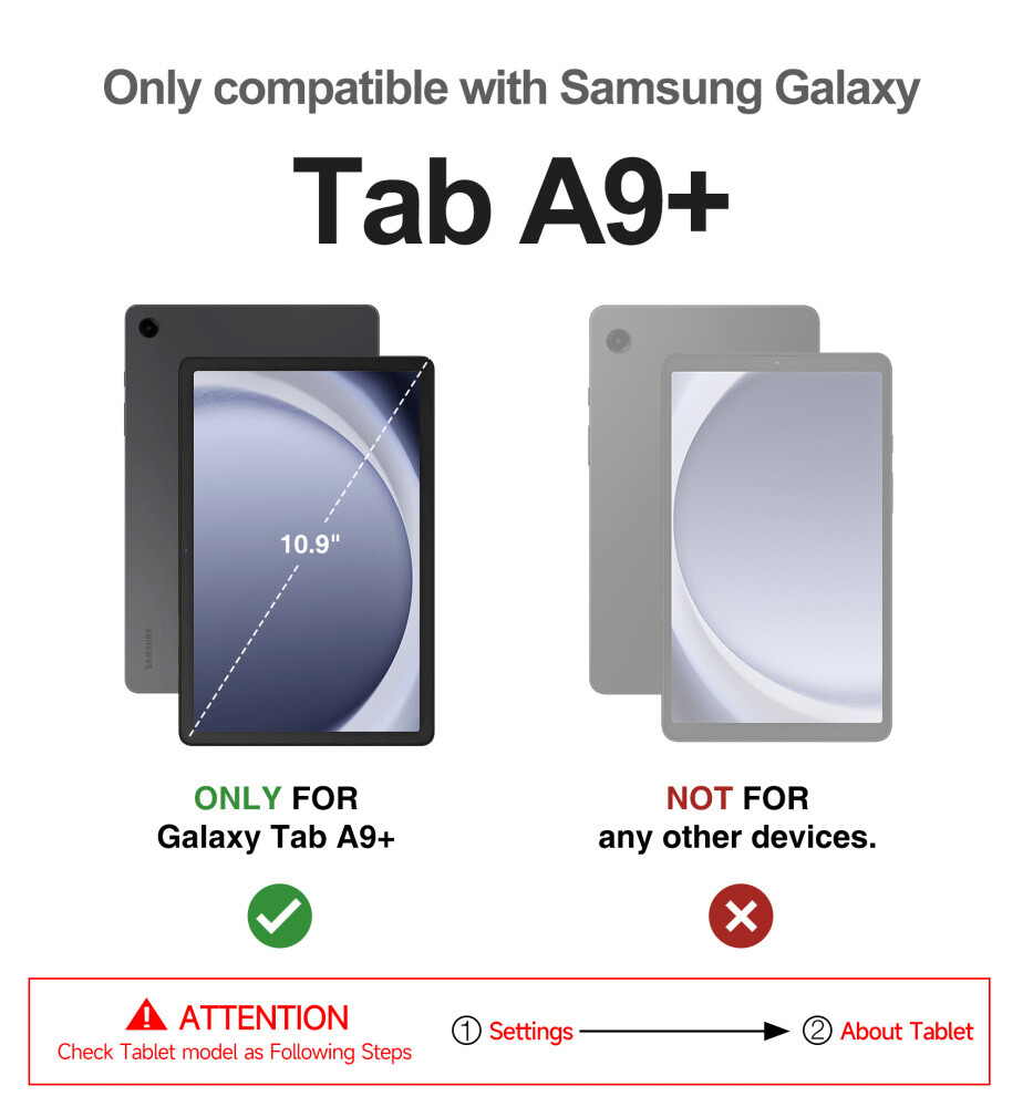 Dexnor for Samsung Galaxy Tab A9 Plus Case Heavy Duty Shockproof Protective