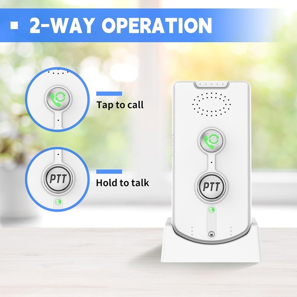Wireless Intercom System Home Office Long Range Push to Talk Dual Channels