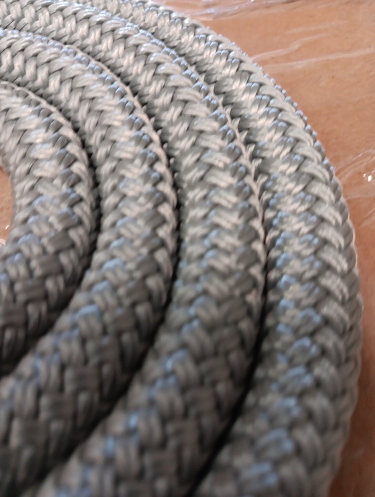9/16 x 50 ft. Double Braid-Yacht Braid Polyester Rope Light Gray